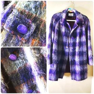 Purple plaid coat